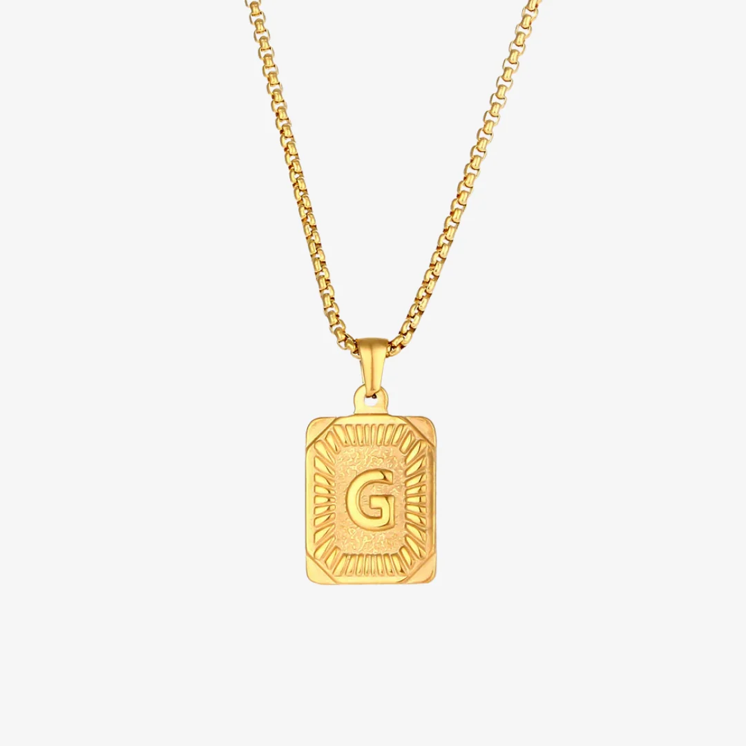 Monogram Pendant Initial Letter Necklace - Image 13