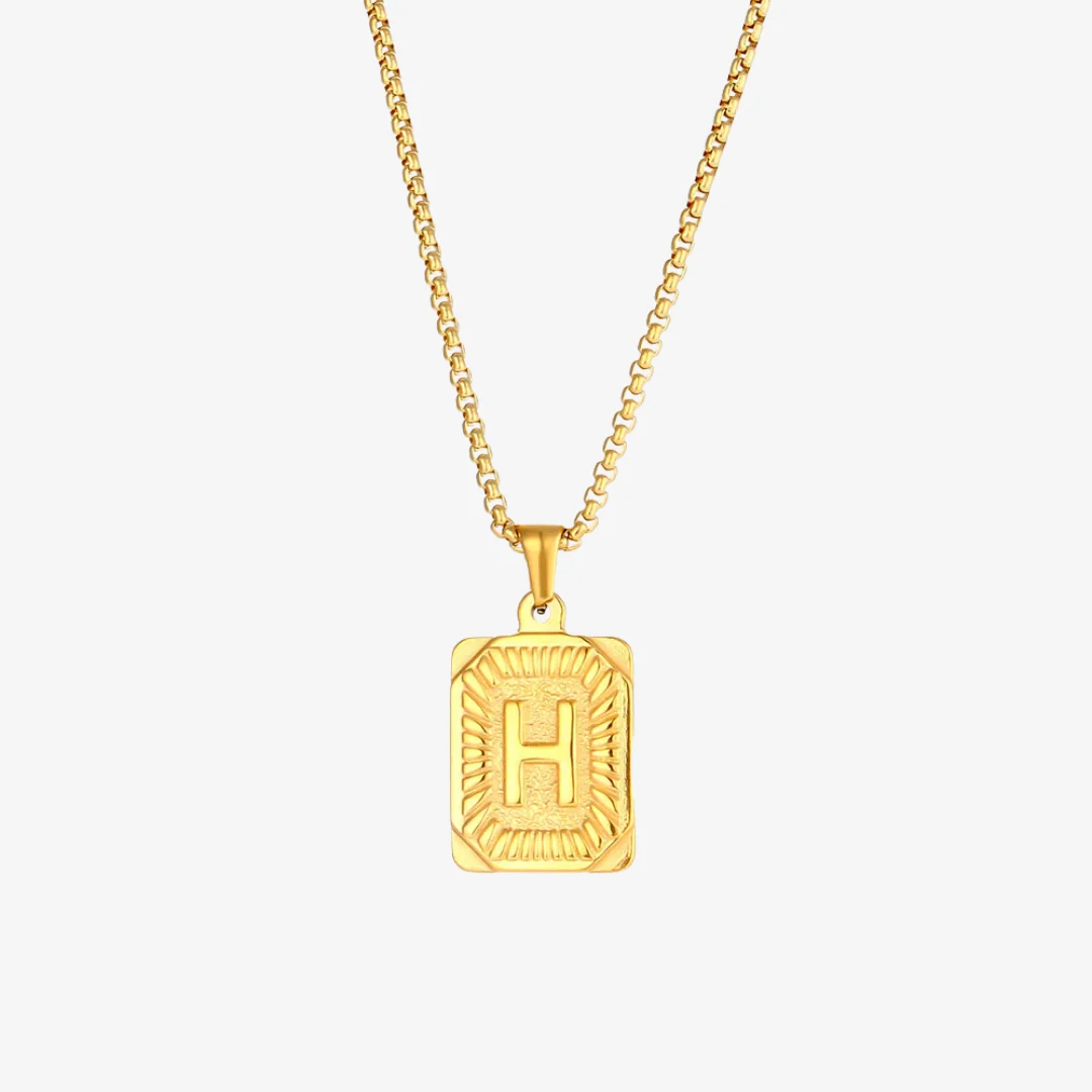 Monogram Pendant Initial Letter Necklace - Image 15
