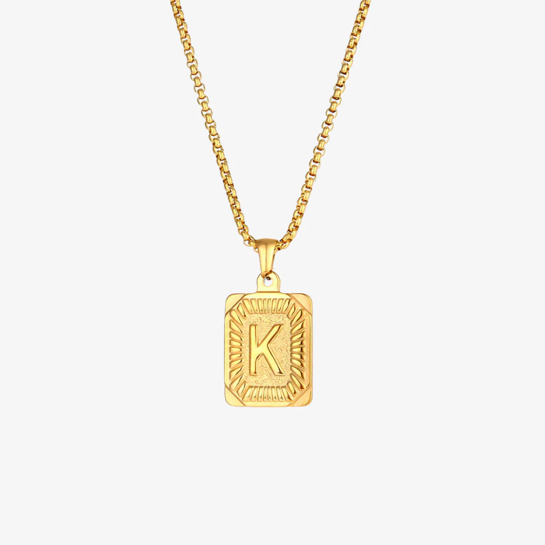 Monogram Pendant Initial Letter Necklace - Image 18