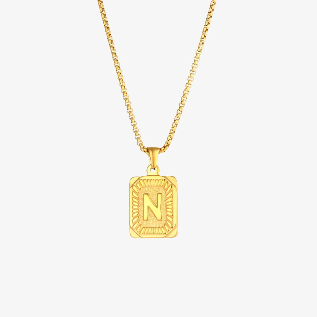 Monogram Pendant Initial Letter Necklace - Image 20