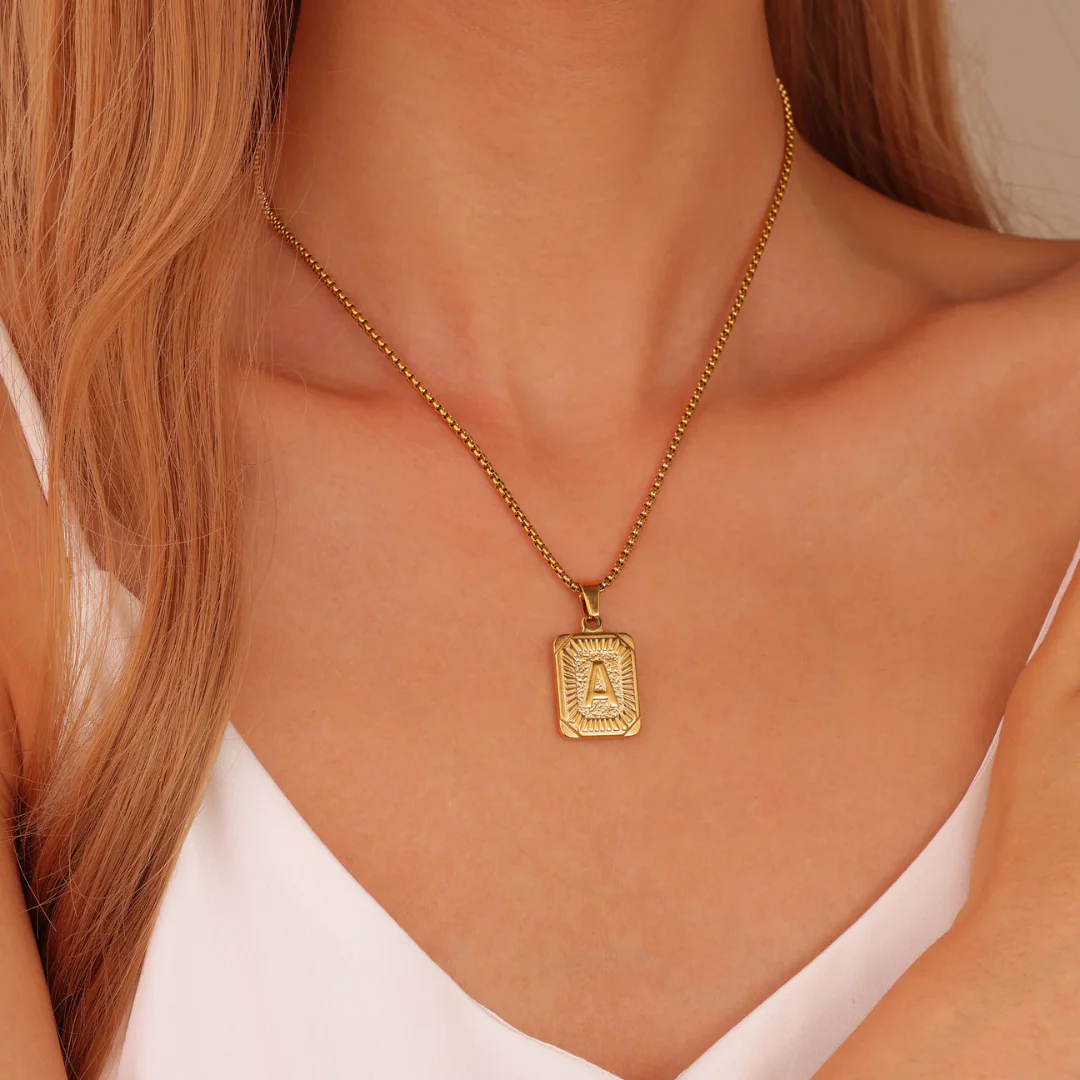 Monogram Pendant Initial Letter Necklace - Image 5