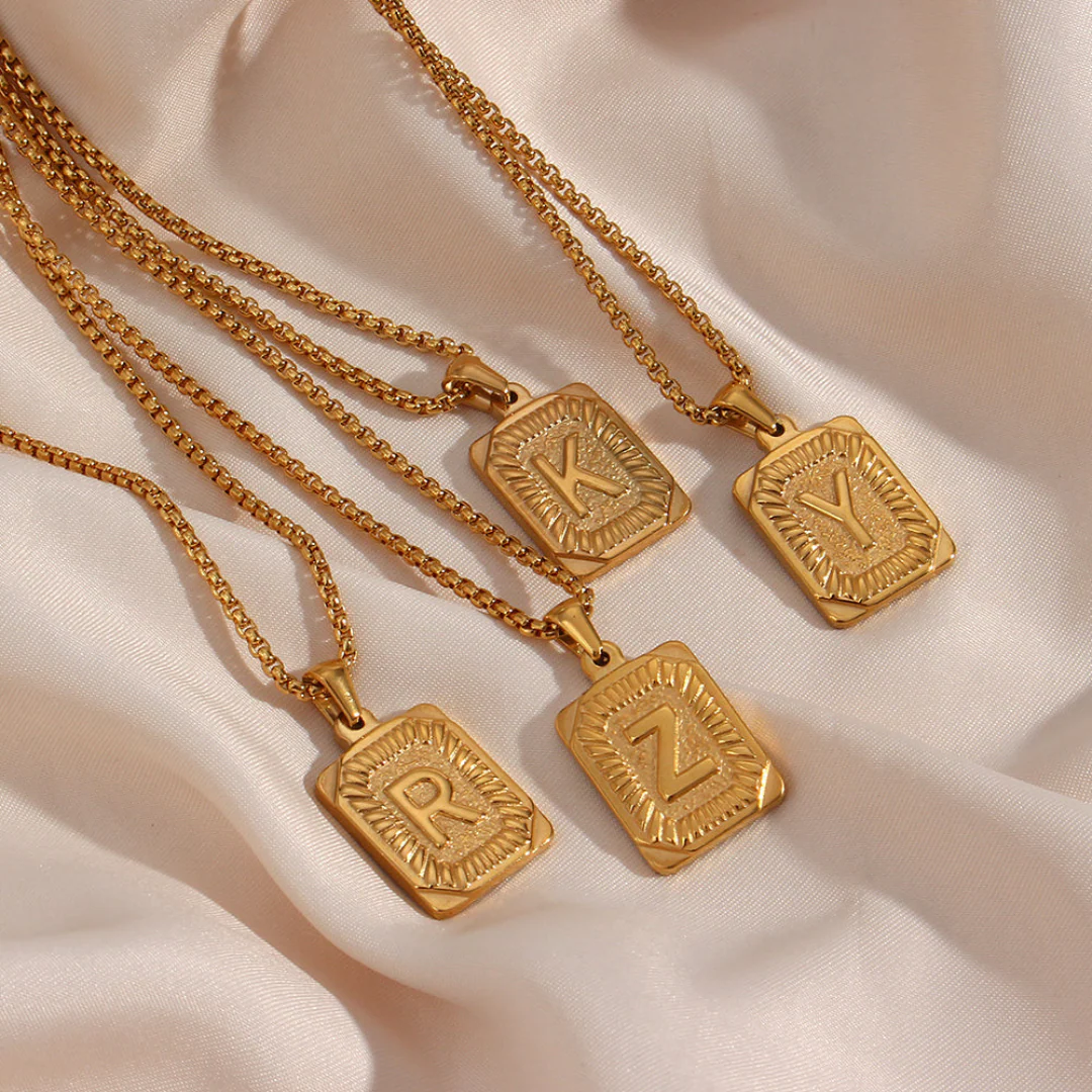 Monogram Pendant Initial Letter Necklace - Image 7