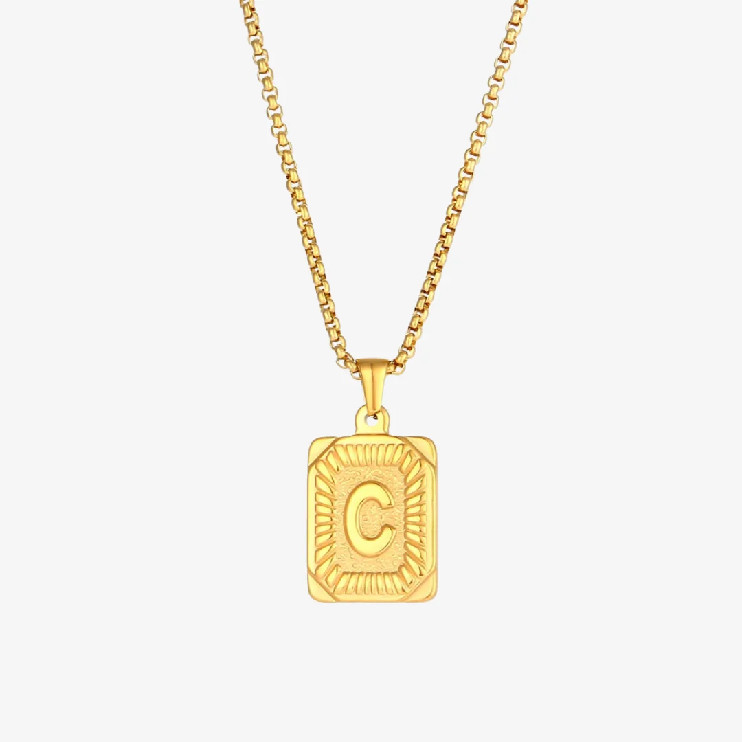 Monogram Pendant Initial Letter Necklace - Image 9