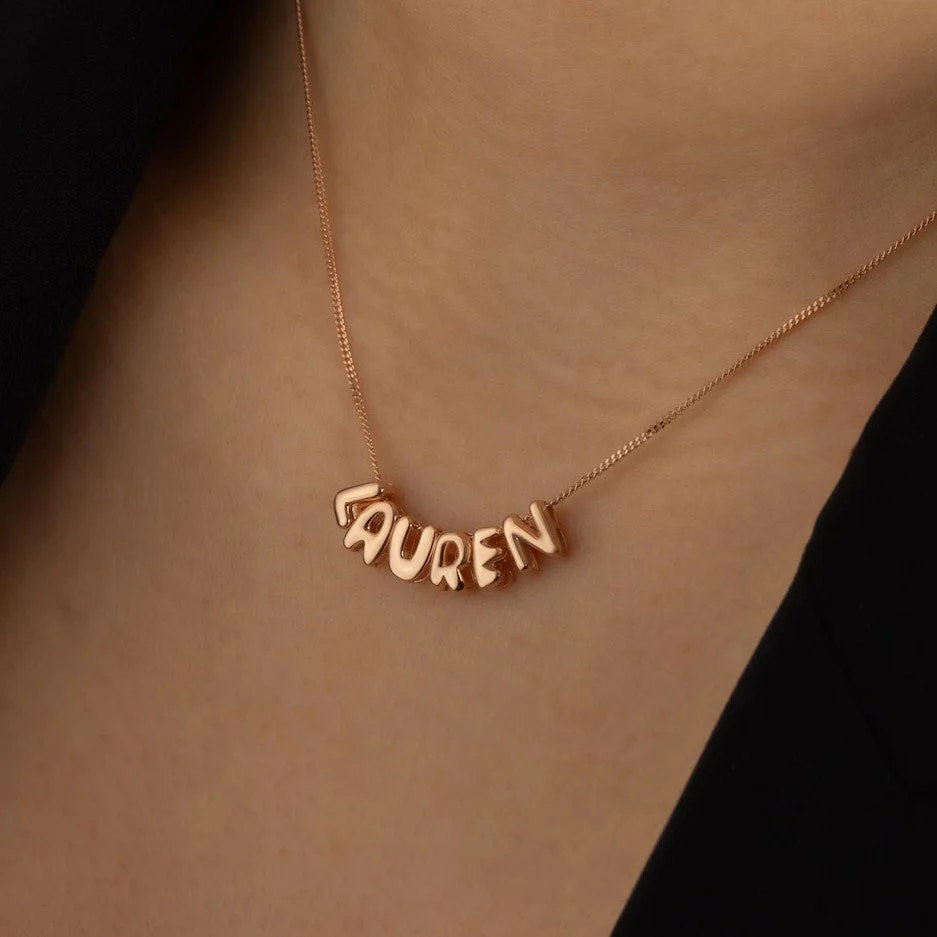 Custom Name Bubble Necklace - Image 10