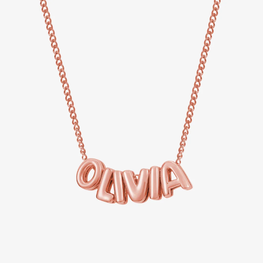 Custom Name Bubble Necklace - Image 3