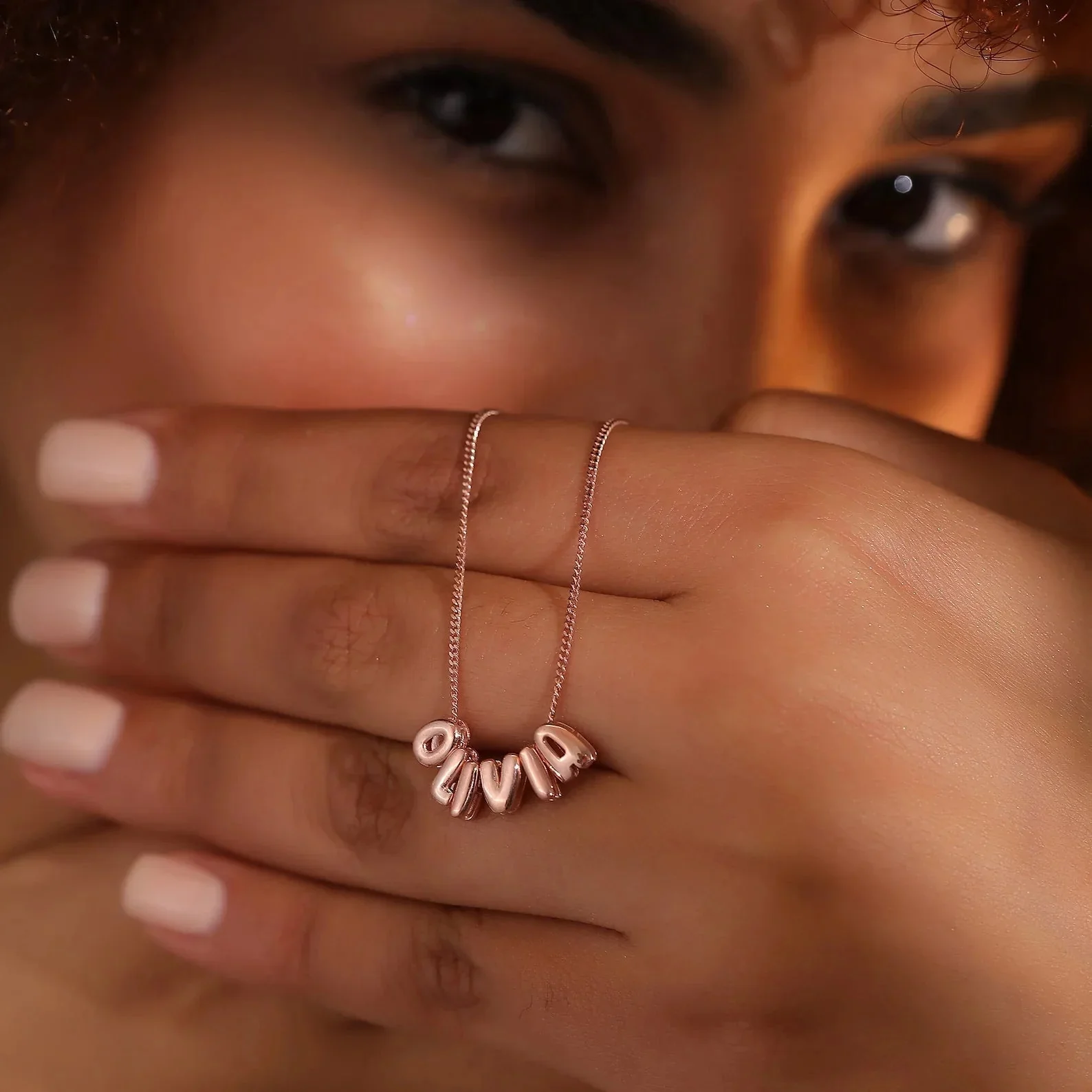 Custom Name Bubble Necklace - Image 7