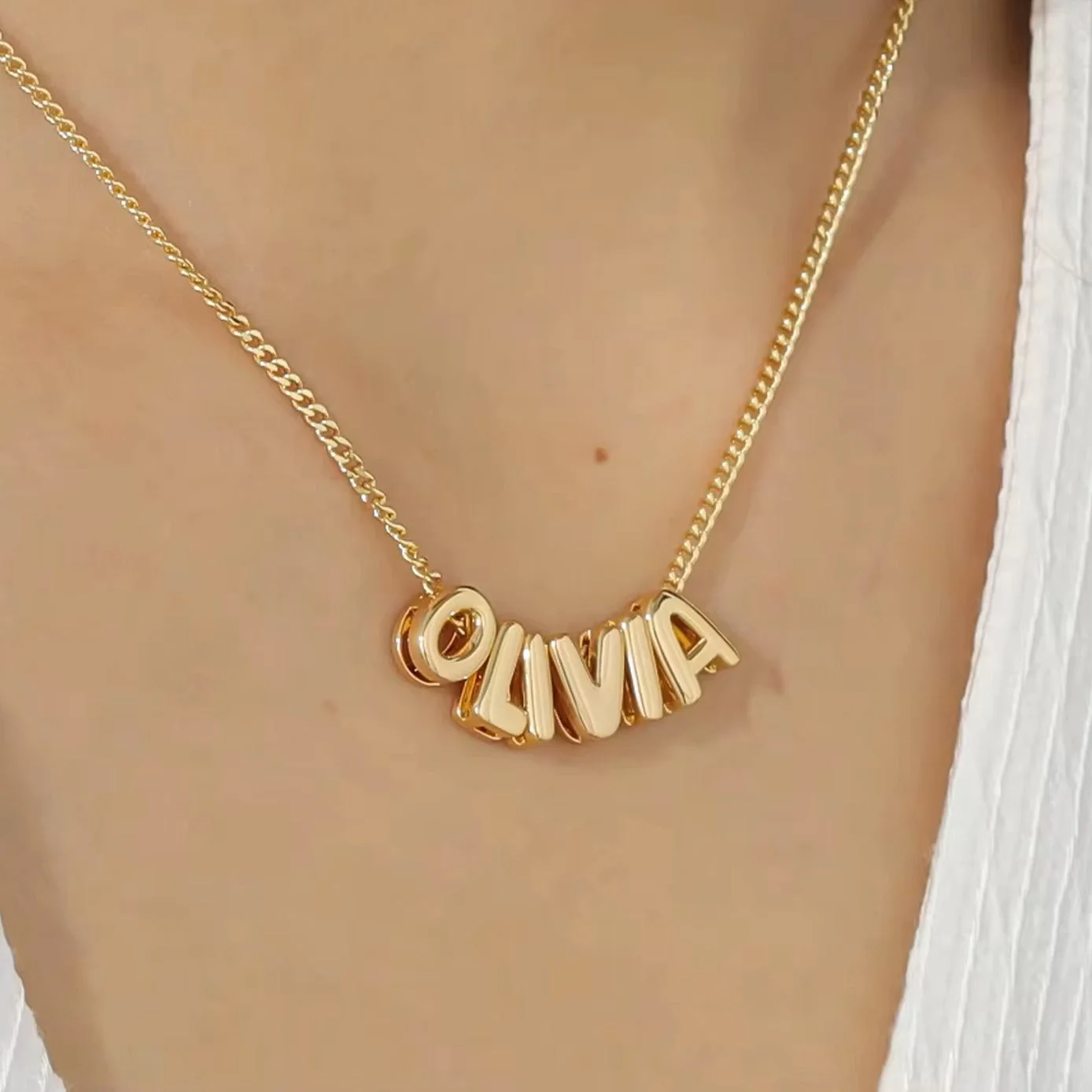 Custom Name Bubble Necklace - Image 9