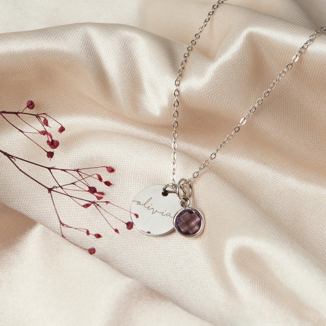Birthstone Name Necklace - Image 6