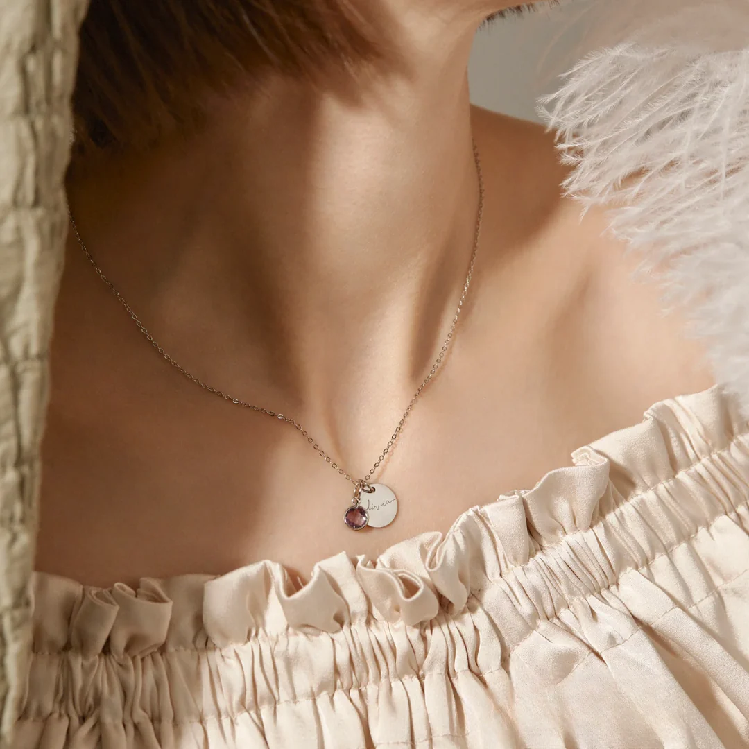 Birthstone Name Necklace - Image 7