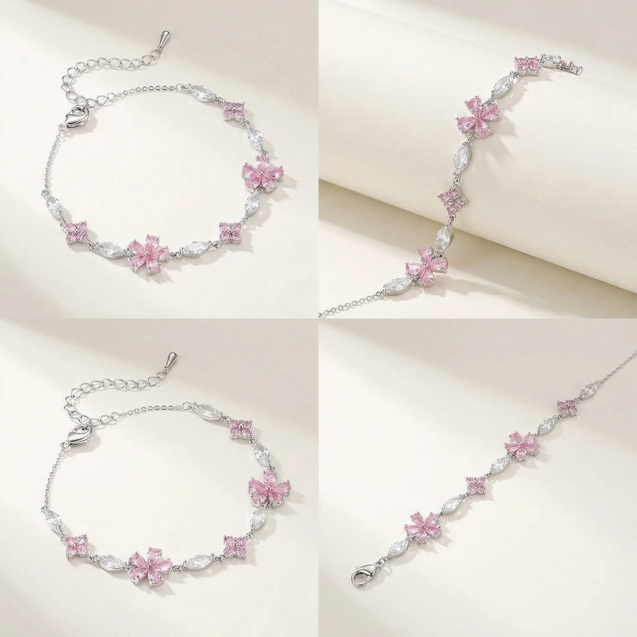 Sakura Cherry Blossom Crystal Bracelet - Image 5