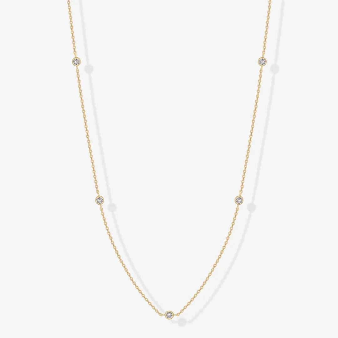 Simulated Diamond Station Necklace