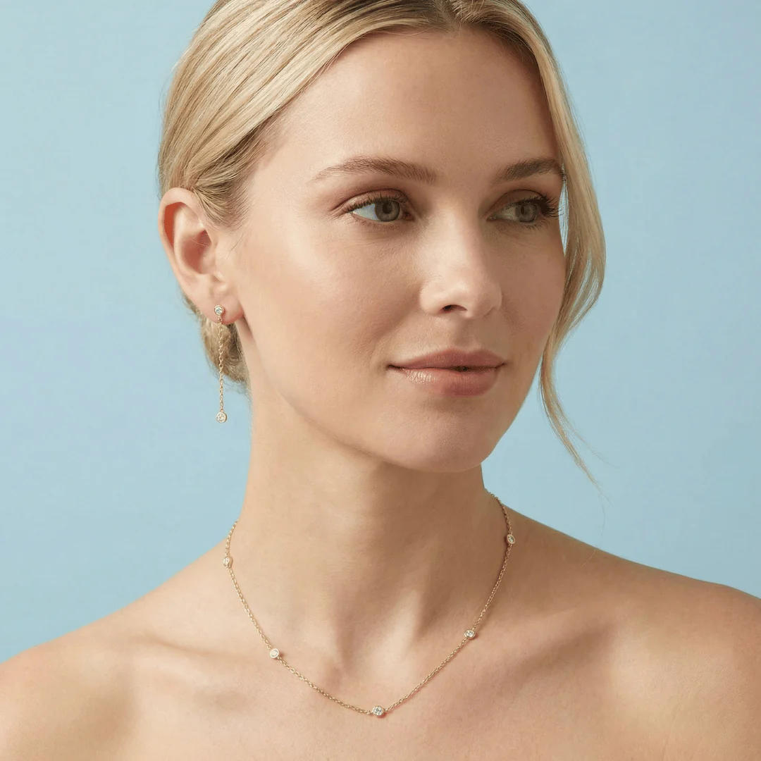Simulated Diamond Station Necklace - Image 2