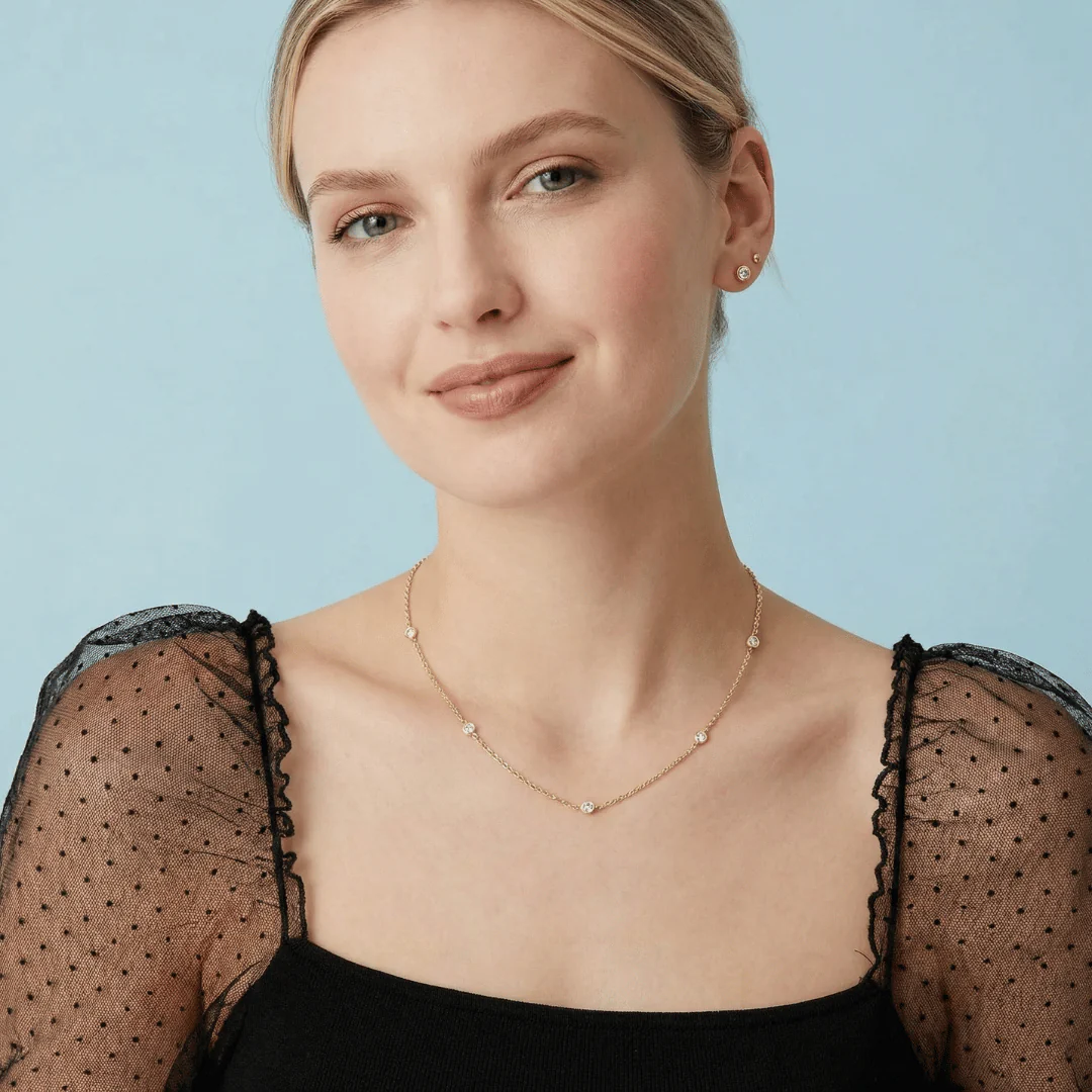 Simulated Diamond Station Necklace - Image 3