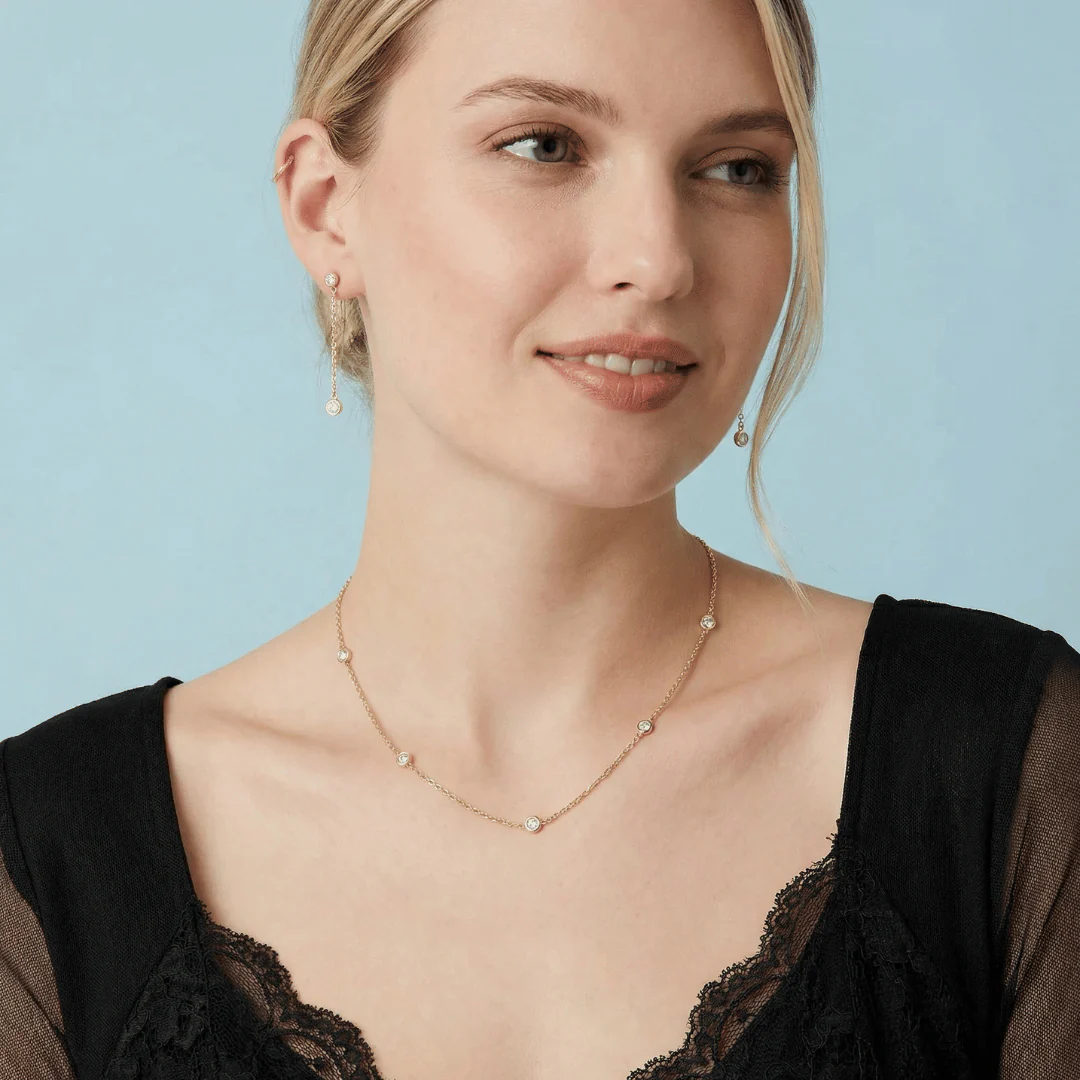 Simulated Diamond Station Necklace - Image 4