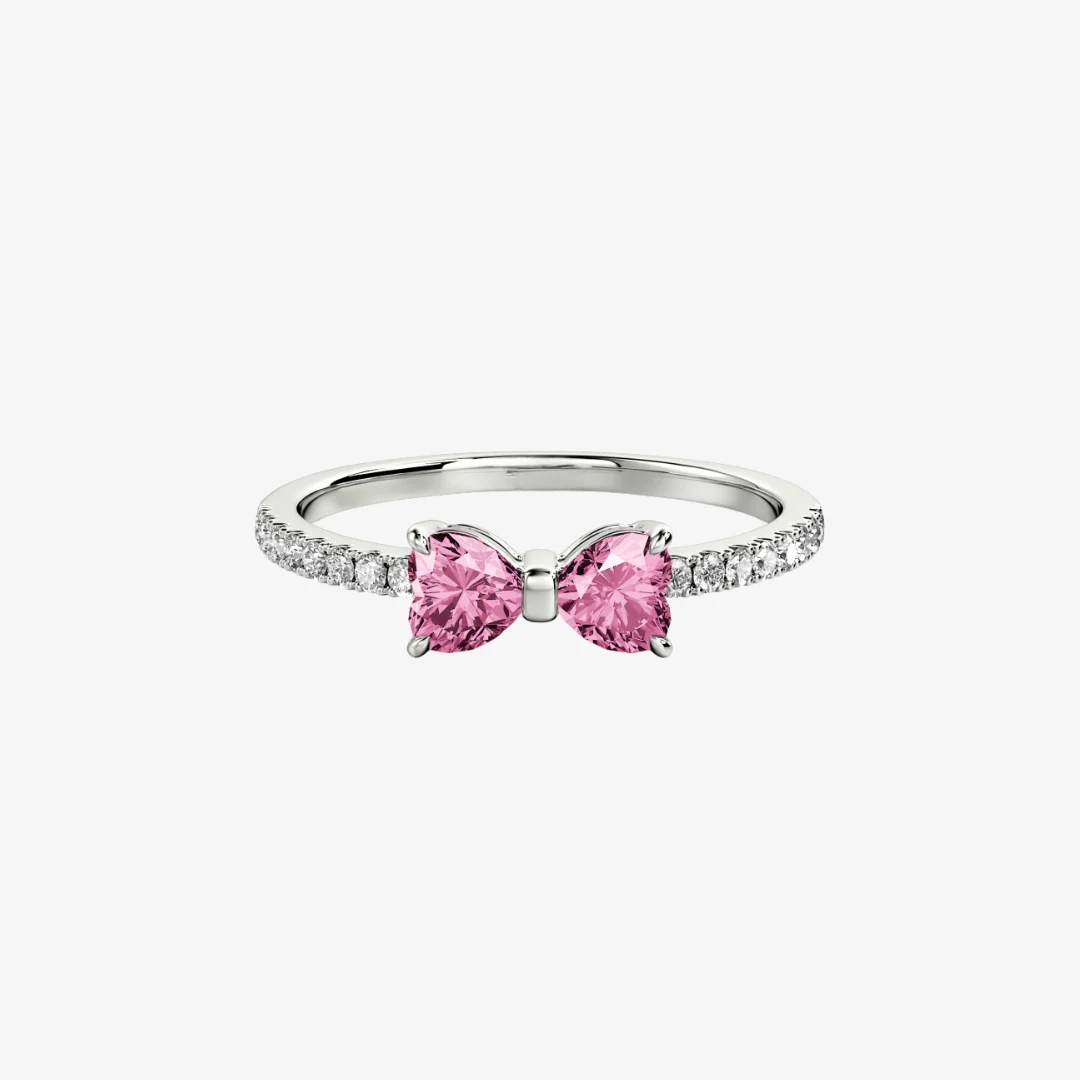 Sparkling Silver Bow Ring - Image 3