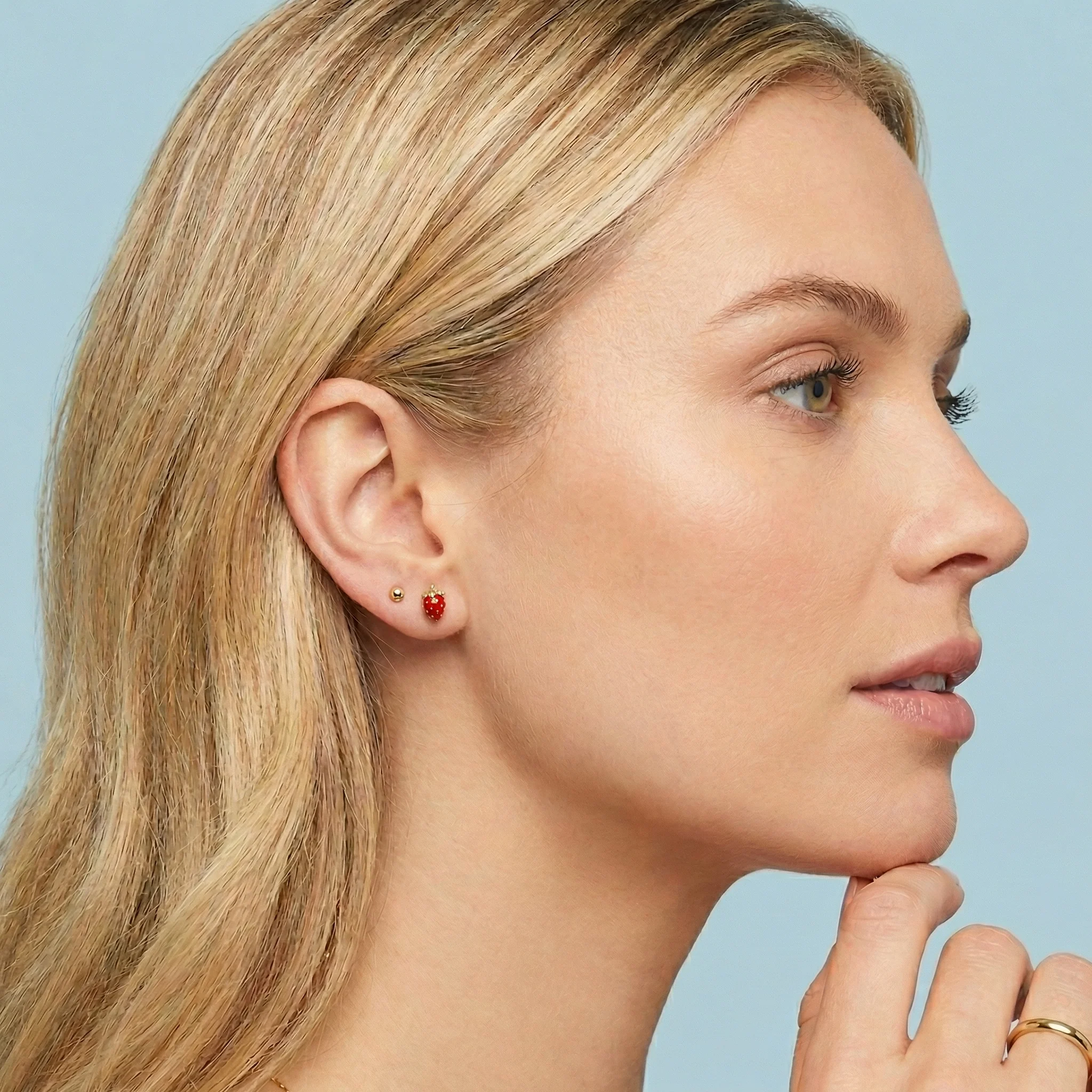 Strawberry Flat Back Studs - Image 5