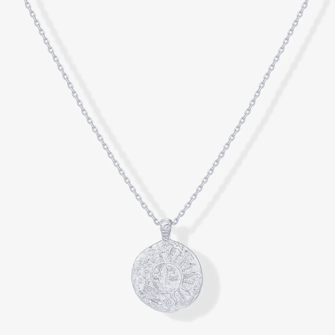 Sun-Moon Engraved Coin Pendant - Image 5