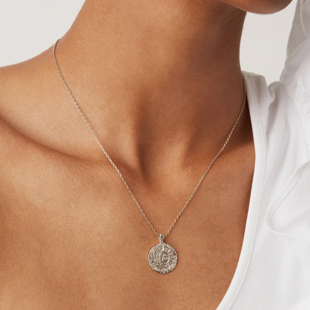 Sun-Moon Engraved Coin Pendant - Image 6
