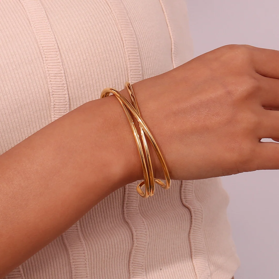 Timeless Crossover Open Bracelet - Image 4