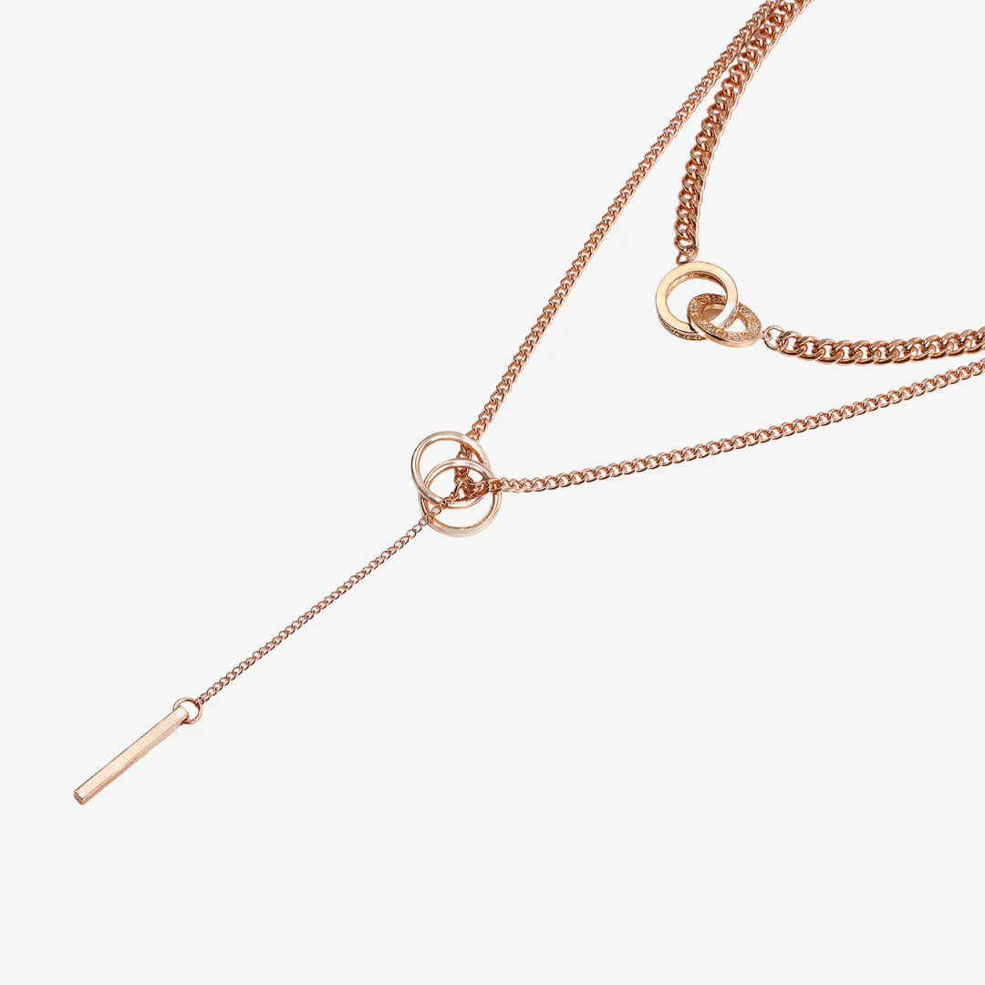 Linked Rings Tassel Necklace - Image 4